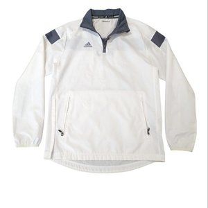 Men's Adidas Climaproof Quarter Zip‎ Pullover White Long Sleeves Windbreaker